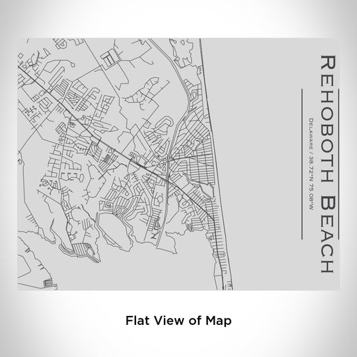 Rendered View of Rehoboth Beach Delaware Map Engraving on 20oz Stainless Steel Insulated Bottle with Bamboo Top