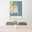 24x36 Rehoboth Beach Delaware Map Print Portrait Orientation in Woodblock Style Behind 2 Chairs Table and Potted Plant