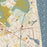 Rehoboth Beach Delaware Map Print in Woodblock Style Zoomed In Close Up Showing Details