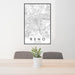 24x36 Reno Nevada Map Print Portrait Orientation in Classic Style Behind 2 Chairs Table and Potted Plant