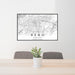 24x36 Reno Nevada Map Print Landscape Orientation in Classic Style Behind 2 Chairs Table and Potted Plant