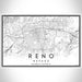 Reno Nevada Map Print Landscape Orientation in Classic Style With Shaded Background