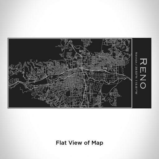 Rendered View of Reno Nevada Map Engraving on 17oz Stainless Steel Insulated Cola Bottle in Black