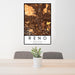 24x36 Reno Nevada Map Print Portrait Orientation in Ember Style Behind 2 Chairs Table and Potted Plant