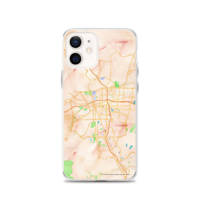 Custom Reno Nevada Map iPhone 12 Phone Case in Watercolor
