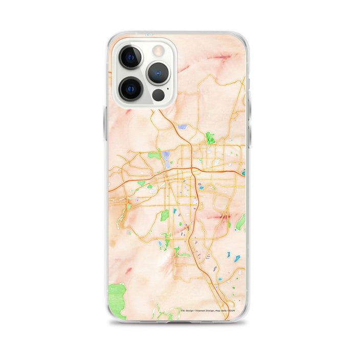 Custom Reno Nevada Map iPhone 12 Pro Max Phone Case in Watercolor