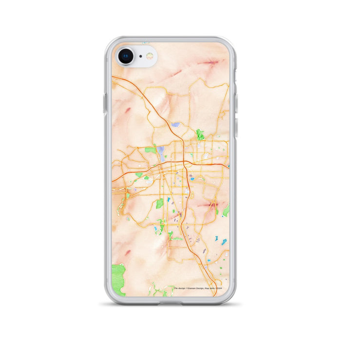 Custom Reno Nevada Map iPhone SE Phone Case in Watercolor