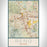 Reno Nevada Map Print Portrait Orientation in Woodblock Style With Shaded Background