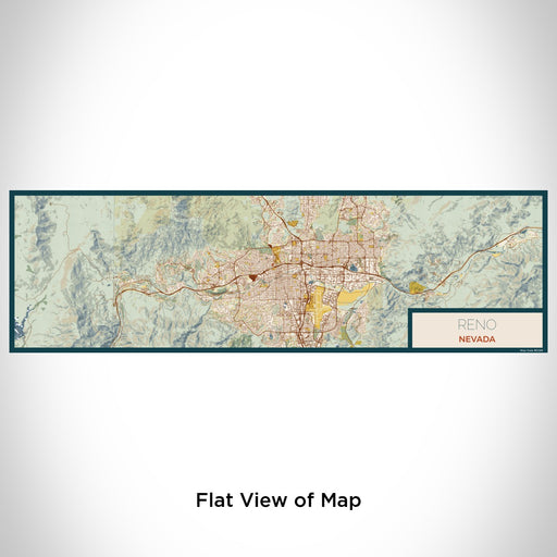 Flat View of Map Custom Reno Nevada Map Enamel Mug in Woodblock