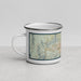 Left View Custom Reno Nevada Map Enamel Mug in Woodblock