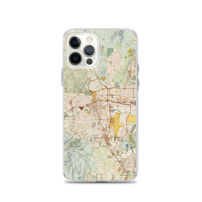 Custom Reno Nevada Map iPhone 12 Pro Phone Case in Woodblock