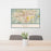 24x36 Reno Nevada Map Print Landscape Orientation in Woodblock Style Behind 2 Chairs Table and Potted Plant
