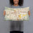 Person holding 20x12 Custom Reno Nevada Map Throw Pillow in Woodblock