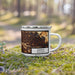 Right View Custom Renton Washington Map Enamel Mug in Ember on Grass With Trees in Background