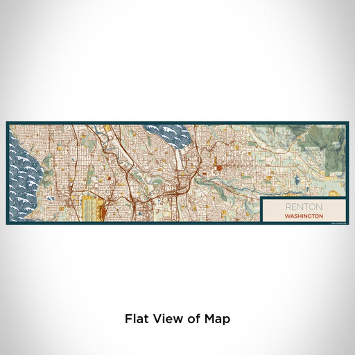 Flat View of Map Custom Renton Washington Map Enamel Mug in Woodblock