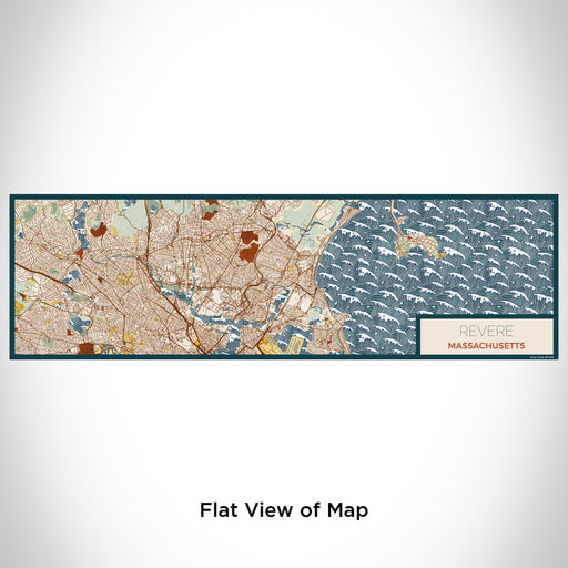 Flat View of Map Custom Revere Massachusetts Map Enamel Mug in Woodblock