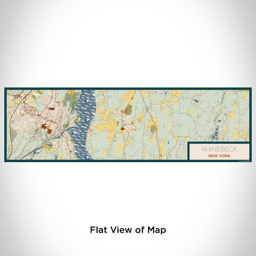 Flat View of Map Custom Rhinebeck New York Map Enamel Mug in Woodblock