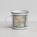 Left View Custom Rhinebeck New York Map Enamel Mug in Woodblock