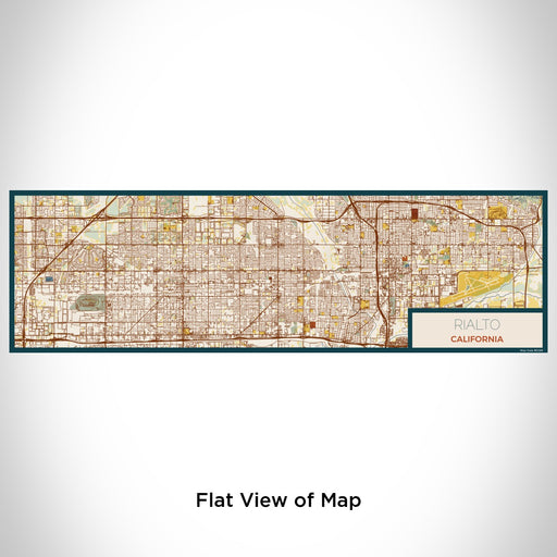 Flat View of Map Custom Rialto California Map Enamel Mug in Woodblock