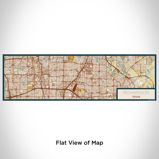 Flat View of Map Custom Richardson Texas Map Enamel Mug in Woodblock