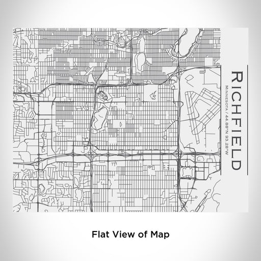 Rendered View of Richfield Minnesota Map Engraving on 20oz Stainless Steel Insulated Bottle with Bamboo Top in White