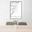 24x36 Richfield Utah Map Print Portrait Orientation in Classic Style Behind 2 Chairs Table and Potted Plant