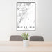 24x36 Richfield Utah Map Print Portrait Orientation in Classic Style Behind 2 Chairs Table and Potted Plant
