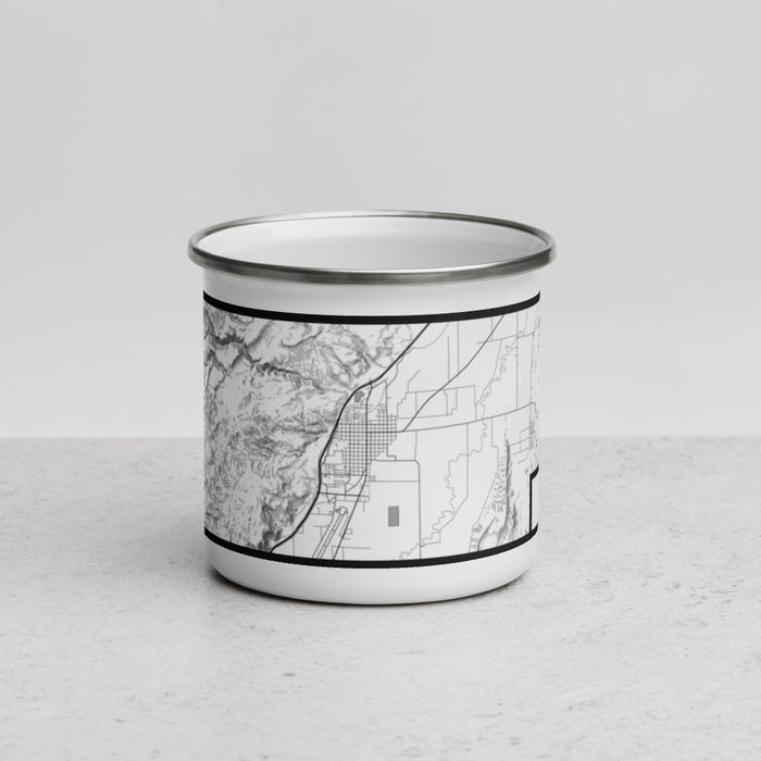 Front View Custom Richfield Utah Map Enamel Mug in Classic