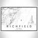 Richfield Utah Map Print Landscape Orientation in Classic Style With Shaded Background