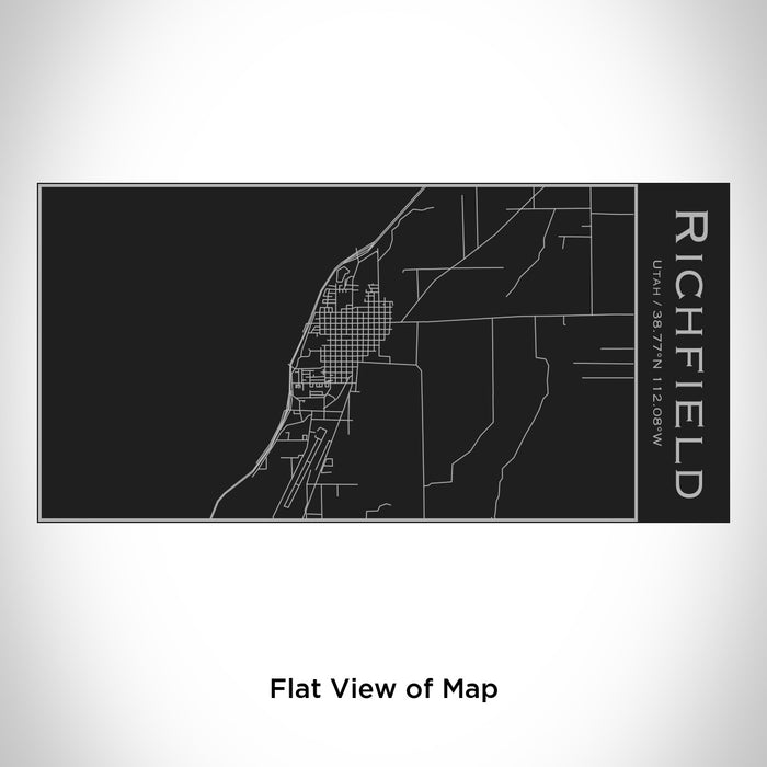 Rendered View of Richfield Utah Map Engraving on 17oz Stainless Steel Insulated Cola Bottle in Black