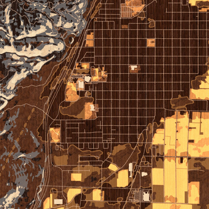 Richfield Utah Map Print in Ember Style Zoomed In Close Up Showing Details