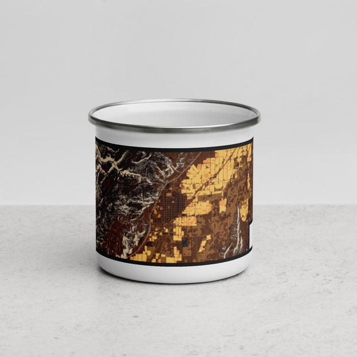 Front View Custom Richfield Utah Map Enamel Mug in Ember