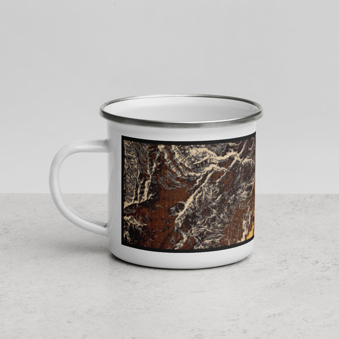Left View Custom Richfield Utah Map Enamel Mug in Ember