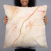 Person holding 22x22 Custom Richfield Utah Map Throw Pillow in Watercolor