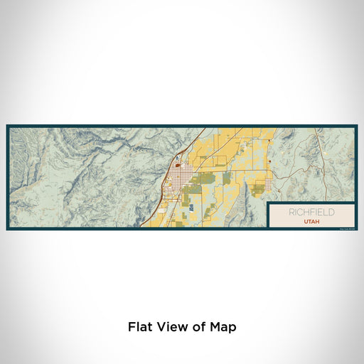 Flat View of Map Custom Richfield Utah Map Enamel Mug in Woodblock