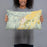 Person holding 20x12 Custom Richfield Utah Map Throw Pillow in Woodblock