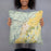 Person holding 18x18 Custom Richfield Utah Map Throw Pillow in Woodblock