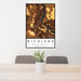 24x36 Richland Washington Map Print Portrait Orientation in Ember Style Behind 2 Chairs Table and Potted Plant