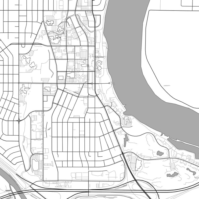 Richland Washington Map Print in Classic Style Zoomed In Close Up Showing Details
