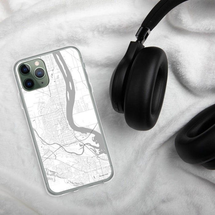 Custom Richland Washington Map Phone Case in Classic on Table with Black Headphones