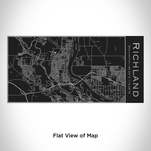 Rendered View of Richland Washington Map Engraving on 17oz Stainless Steel Insulated Cola Bottle in Black