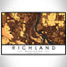 Richland Washington Map Print Landscape Orientation in Ember Style With Shaded Background