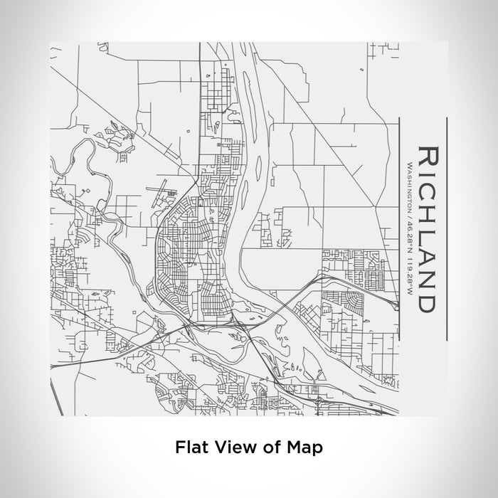 Rendered View of Richland Washington Map Engraving on 17oz Stainless Steel Insulated Tumbler in White