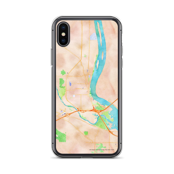 Custom iPhone X/XS Richland Washington Map Phone Case in Watercolor