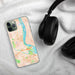 Custom Richland Washington Map Phone Case in Watercolor on Table with Black Headphones