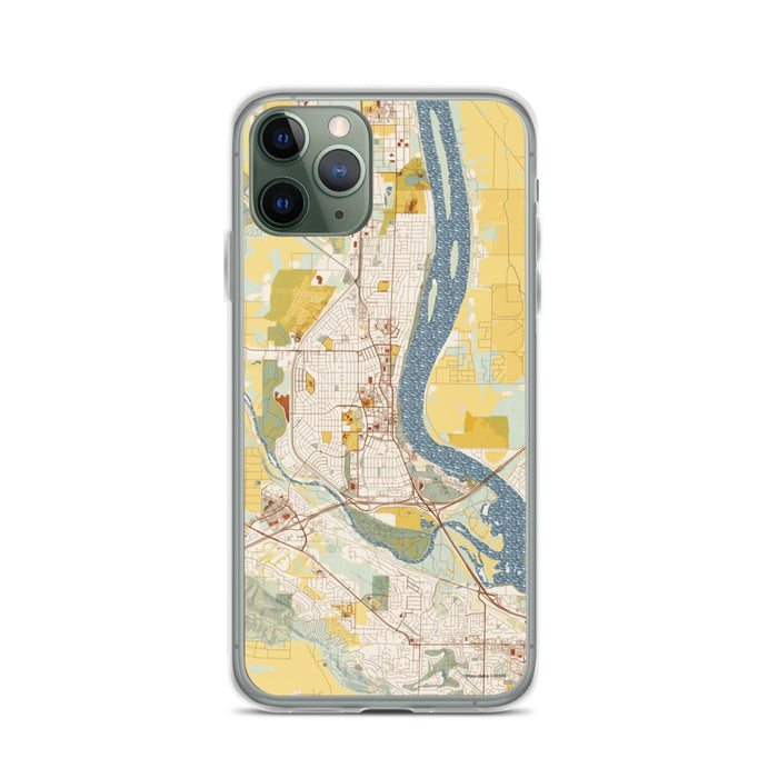 Custom iPhone 11 Pro Richland Washington Map Phone Case in Woodblock