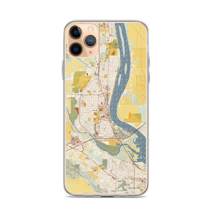 Custom iPhone 11 Pro Max Richland Washington Map Phone Case in Woodblock