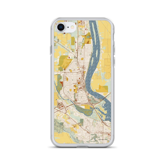 Custom iPhone SE Richland Washington Map Phone Case in Woodblock
