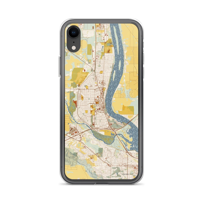 Custom iPhone XR Richland Washington Map Phone Case in Woodblock