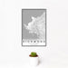 12x18 Richmond California Map Print Portrait Orientation in Classic Style With Small Cactus Plant in White Planter